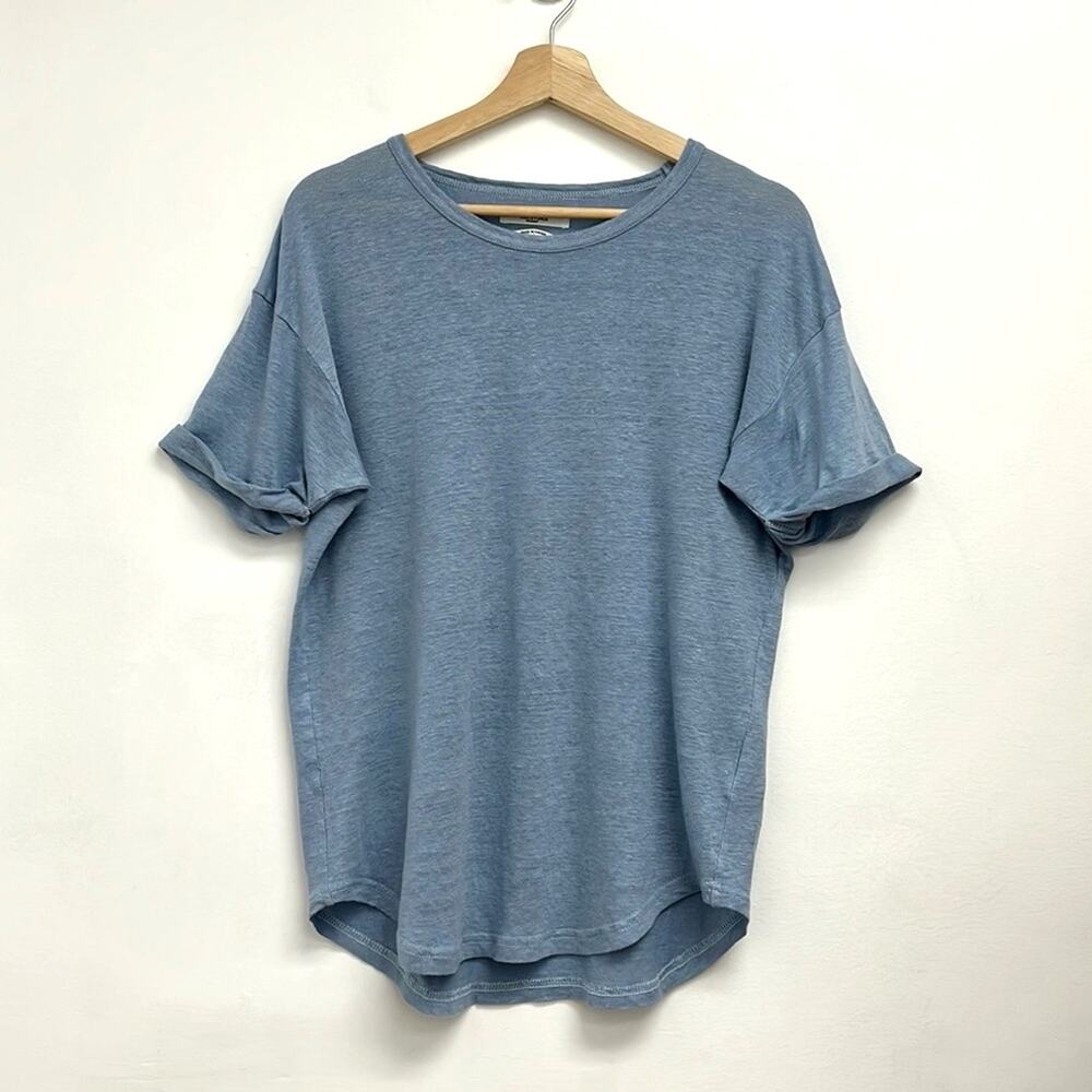 NWOT Isabel Marant Étoile Koldi Linen Rolled Sleeve Easy Relaxed Fit Tee - Large